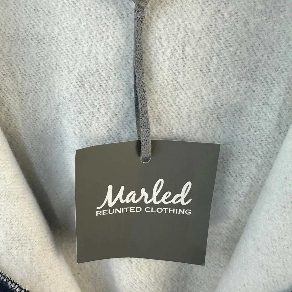 Marled Reunited Clothing Faux Tie Dye Fleece Hooded Cardigan Jacket S‎ Oversized